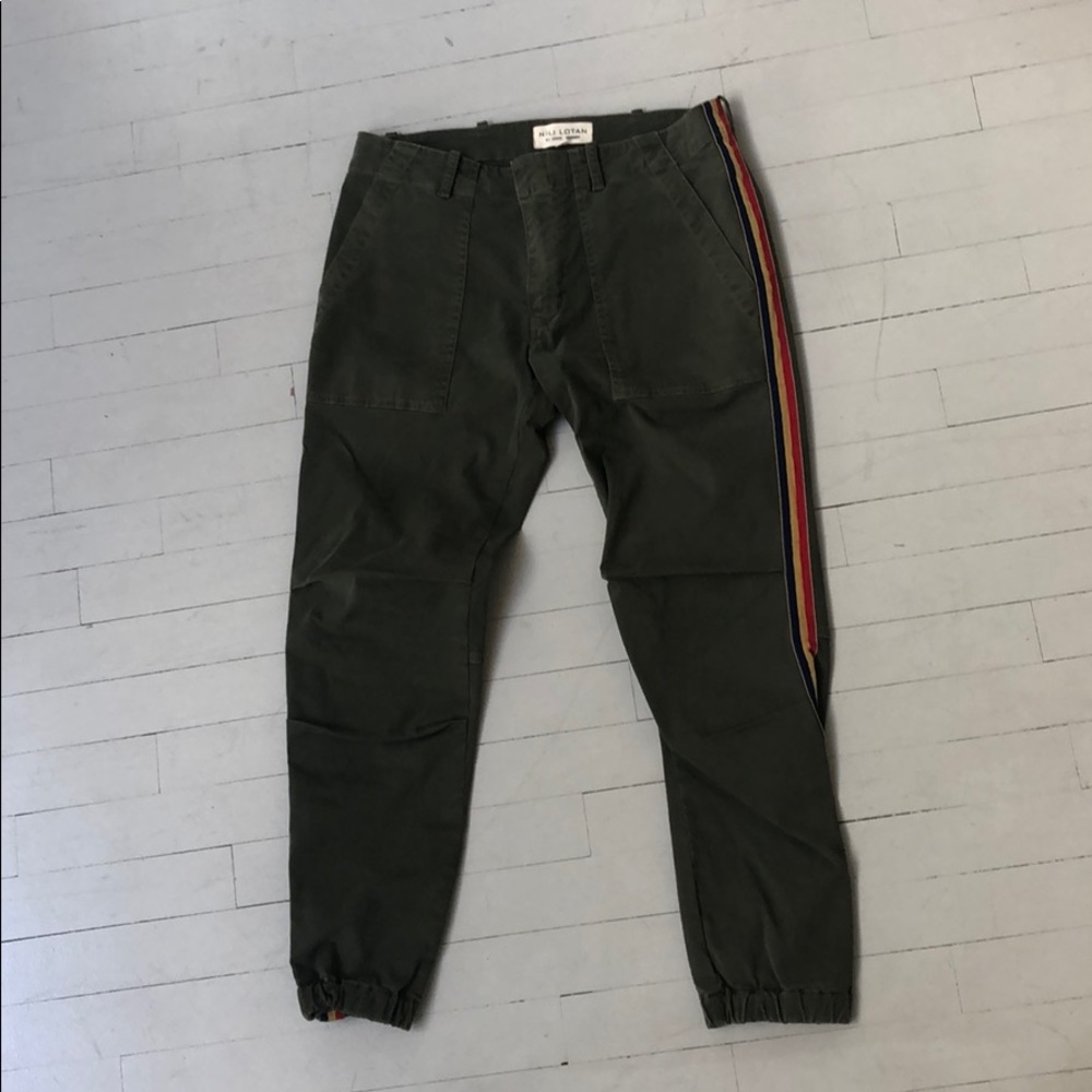 Nili Lotan CROPPED FRENCH MILITARY PANT w. Stripes